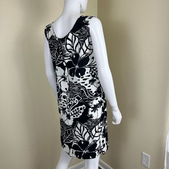 Vintage Jams World Women's Size L Monochromatic Floral Hawaiian Tank Mini Dress - Picture 8 of 13